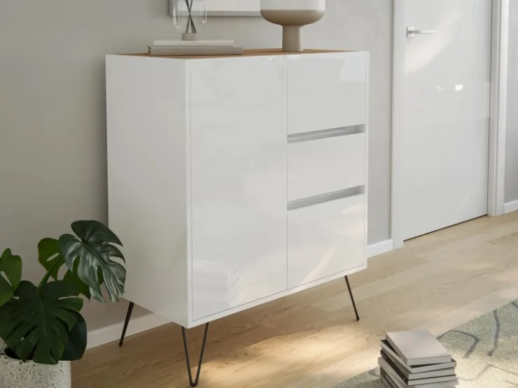 Posseik Sideboard Industrial K 3 Schubladen 1 Tür 80 cm Top