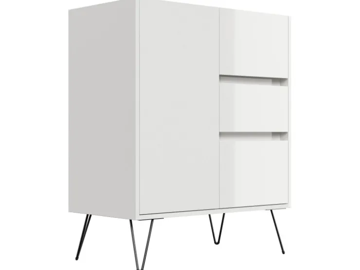 Posseik Sideboard Industrial K 3 Schubladen 1 Tür 80 cm Top