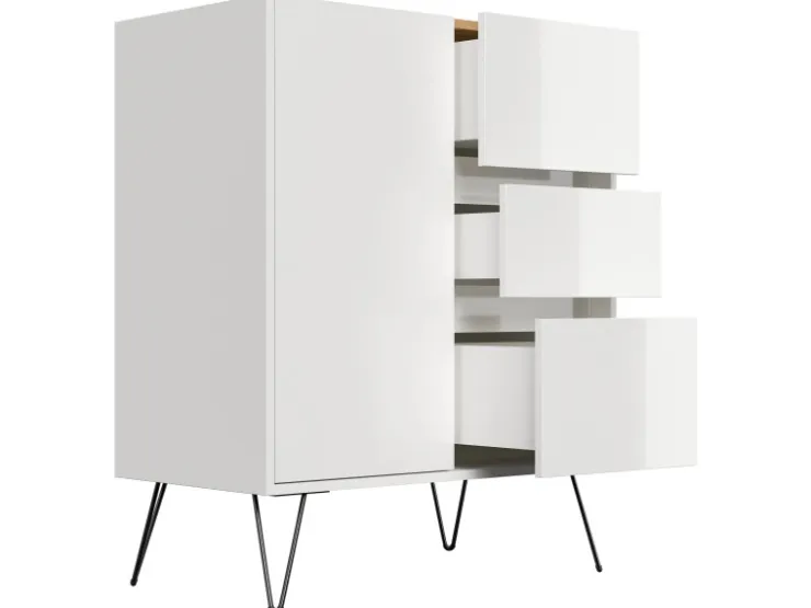 Posseik Sideboard Industrial K 3 Schubladen 1 Tür 80 cm Top