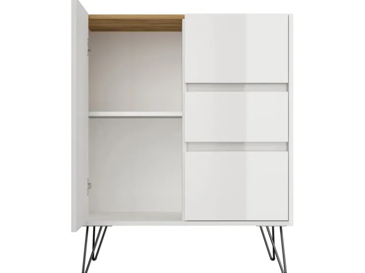 Posseik Sideboard Industrial K 3 Schubladen 1 Tür 80 cm Top