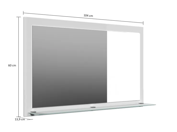 Posseik Spiegel Elite Glasablage farbig eingerahmt 104 cm x 60 cm* Garderoben