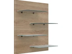 Posseik Wandregal Elite 4 Glasablagen 52 cm x 60 cm Eiche
