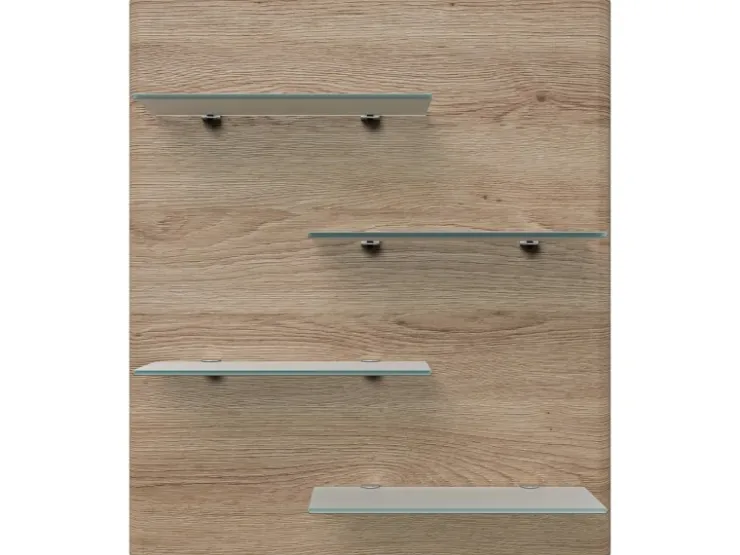 Posseik Wandregal Elite 4 Glasablagen 52 cm x 60 cm Eiche