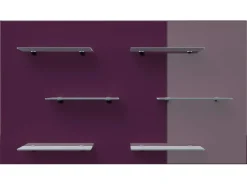 Posseik Wandregal Elite 6 Glasablagen 104 cm x 60 cm Brombeer