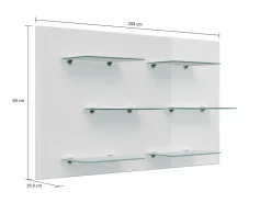 Posseik Wandregal Elite 6 Glasablagen 104 cm x 60 cm Brombeer