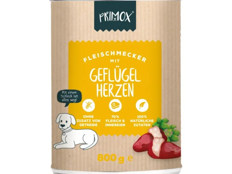 Primox Fleischmecker Geflügelherzen 800 g* Hundebedarf