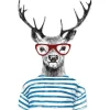 Pro Art Bild Cut-Out Hirsch mit Brille 50 cm x 50 cm* Bilder