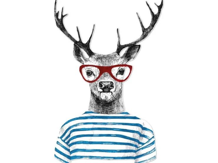 Pro Art Bild Cut-Out Hirsch mit Brille 50 cm x 50 cm* Bilder