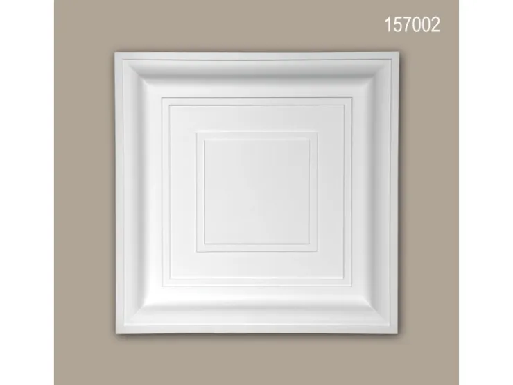 PROFHOME 157002 Deckenplatte Deckenelement Wandpaneel Stuckdekor, 60,0 cm x 60,0 cm x 6,5 cm Weiß* Deckenplatten