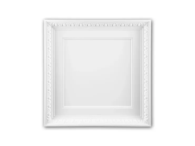 PROFHOME 157001 Deckenplatte Deckenelement Wandpaneel Stuckdekor, 60,0 cm x 60,0 cm x 6,9 cm Weiß* Deckenplatten