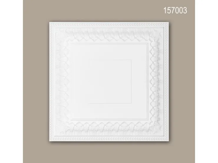 PROFHOME 157003 Deckenplatte Deckenelement Wandpaneel Stuckdekor, 60,0 cm x 60,0 cm x 7,0 cm Weiß* Deckenplatten