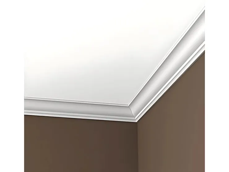 PROFHOME 650105 Eckleiste Stuckleiste Deckenleiste Zierleiste Stoßfest 2 m 200 cm x 6,3 cm x 6,0 cm Weiß* Zierprofile