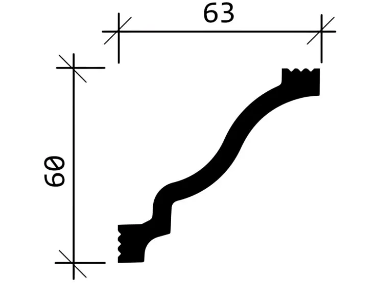PROFHOME 650105 Eckleiste Stuckleiste Deckenleiste Zierleiste Stoßfest 2 m 200 cm x 6,3 cm x 6,0 cm Weiß* Zierprofile
