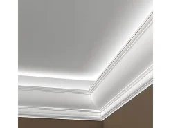PROFHOME 150209 Eckleiste Zierleiste für indirekte Beleuchtung Stuckleiste 2 m 200 cm x 11,8 cm x 15 cm Weiß* Zierprofile