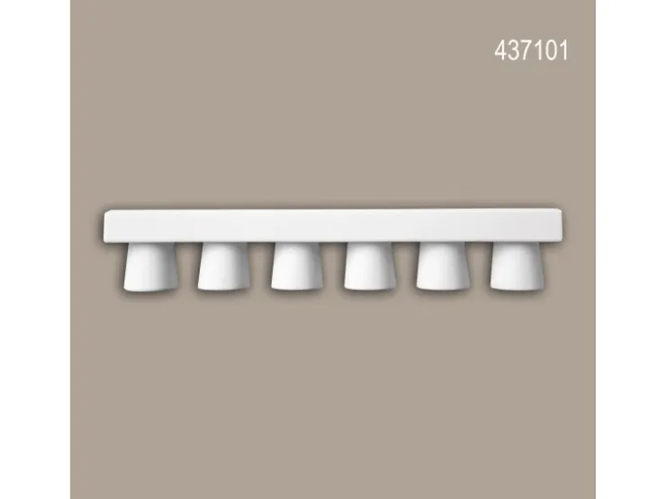 PROFHOME 437101 Regula Außenstuck Zierelement Fassaden Element 12 cm x 0,8 cm x 1,9 cm Weiß