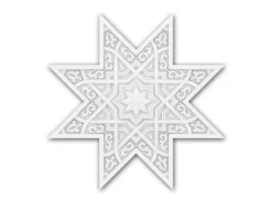 PROFHOME 157501 RoSette Deckenplatte Zierelement Deckenelement 53,5 x 53,5 cm 53,5 cm x 53,5 cm x 6,1 cm Weiß
