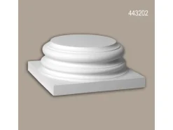 PROFHOME 443202 Vollsäulen Sockel Fassadenstuck Säule Fassaden Element 27,2 cm x 27,2 cm x 11,5 cm Weiß* Außen-Fassadenfarben