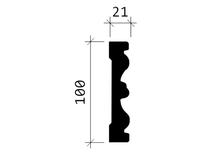PROFHOME 151373 Wand- und Friesleiste Stuckleiste Zierleiste Friesleiste 2 m 200 cm x 2,1 cm x 10 cm Weiß* Zierprofile