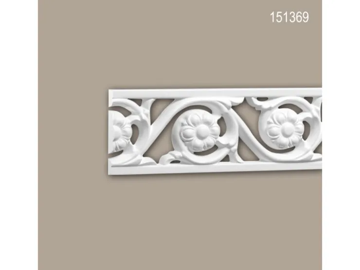 PROFHOME 151369 Wand- und Friesleiste Stuckleiste Zierleiste Friesleiste 2 m 200 cm x 1,1 cm x 5,4 cm Weiß