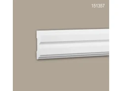 PROFHOME 151357 Wand- und Friesleiste Stuckleiste Zierleiste Friesleiste 2 m 200 cm x 1,2 cm x 4,8 cm Weiß* Zierprofile