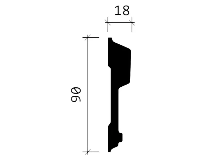 PROFHOME 151344 Wand- und Friesleiste Stuckleiste Zierleiste Wandleiste 2 m 200 cm x 1,8 cm x 9 cm Weiß* Zierprofile