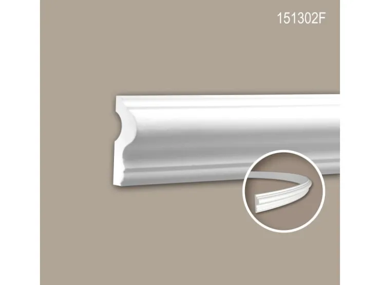 PROFHOME 151302F Flexible Wand- und Friesleiste Stuckleiste Zierleiste 2 m 200 cm x 2,5 cm x 6 cm Weiß* Zierprofile