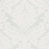PROFHOME 554338-GU Barock Tapete Ornament Schimmernd Weiß Perl-Weiß 0,53 m x 10,05 m 5,33 m2 Weiß
