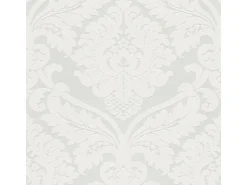PROFHOME 554338-GU Barock Tapete Ornament Schimmernd Weiß Perl-Weiß 0,53 m x 10,05 m 5,33 m2 Weiß