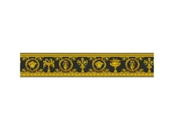 PROFHOME 343051-GU Exklusive Luxus Tapete Barock Matt Gold Gelb Schwarz 0,45 m2 0,09 m x 5,00 m 0,45 m2 Gold