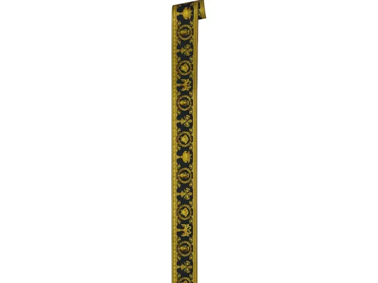 PROFHOME 343051-GU Exklusive Luxus Tapete Barock Matt Gold Gelb Schwarz 0,45 m2 0,09 m x 5,00 m 0,45 m2 Gold