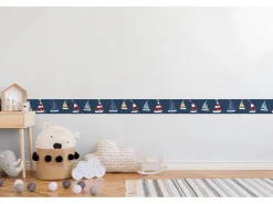 PROFHOME 403757-GU Grafik Tapete Kindertapete Matt Blau Rot Gelb 0,75 m2 0,15 m x 5,00 m 0,75 m2 Blau
