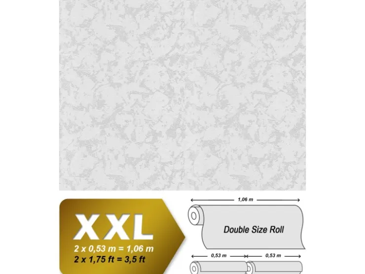PROFHOME 522016-GU Spachtel Putz Tapete Struktur Matt Weiß 1,06 m x 25,00 m 26,50 m2 Weiß* Überstreichbare Tapeten