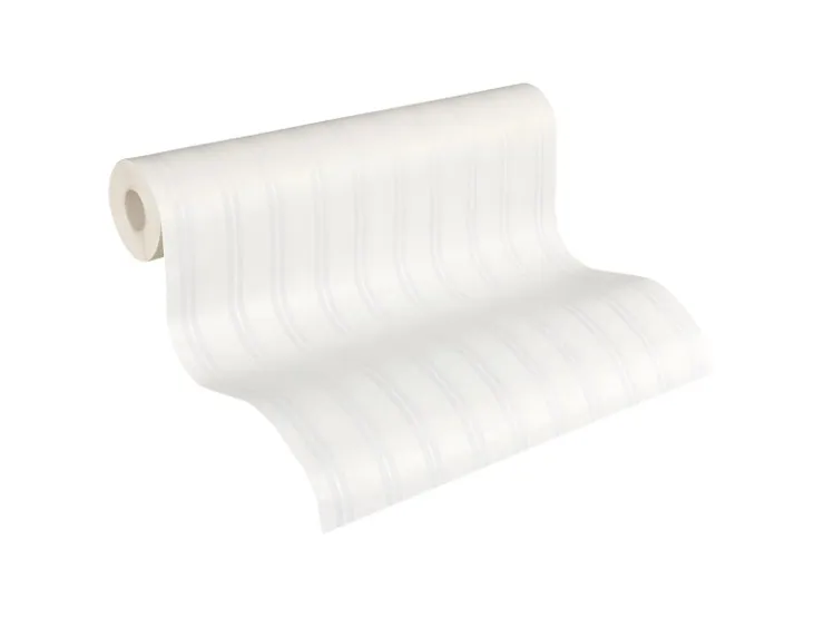 PROFHOME 243515-GU Streifen Tapete Traditionell Matt Weiß 0,53 m x 10,05 m 5,33 m2 Weiß