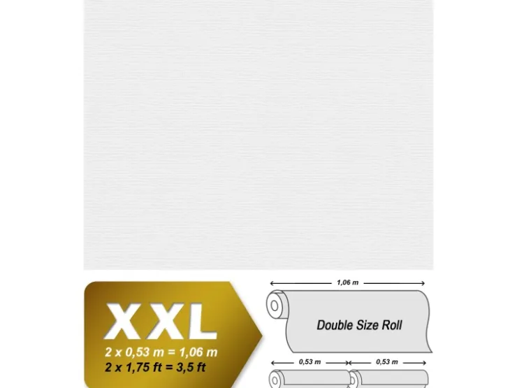 PROFHOME 252418-GU Textiloptik Tapete Struktur Matt Weiß 1,06 m x 25,00 m 26,50 m2 Weiß* Überstreichbare Tapeten