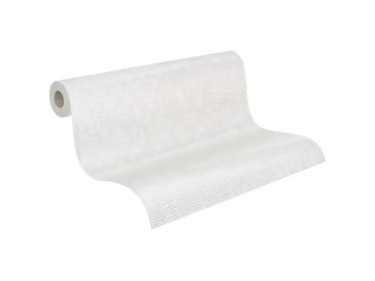 PROFHOME 145116-GU Textiloptik Tapete Struktur Matt Weiß 1,06 m x 25,00 m 26,50 m2 Weiß* Überstreichbare Tapeten