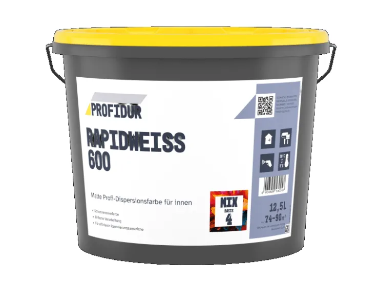 Profidur Rapidweiß 600 Mix Basis 4 Dispersionsfarbe 12,5 l* Lacke Mischen