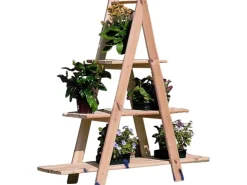 Promadino Dekoleiter groß Natur Kiefernholz unbehandelt (LxBxH) 101x31x112 cm* Regale Massivholz|Leitern