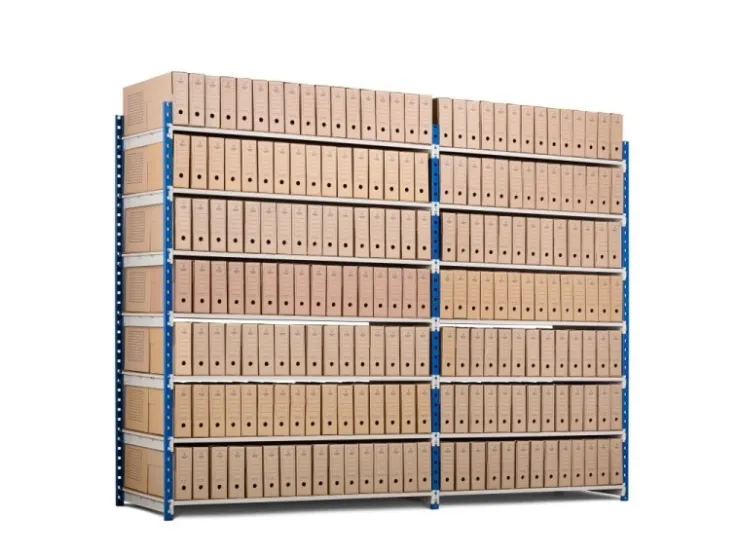 PROREGAL Aktenregal Maximus Doppelseitig HxBxT 200 x 150 x 68 cm 5 Ebenen Offener Fachboden Bis Zu 180 Archivordnern Lichtblau & Lichtgrau* Büroregale