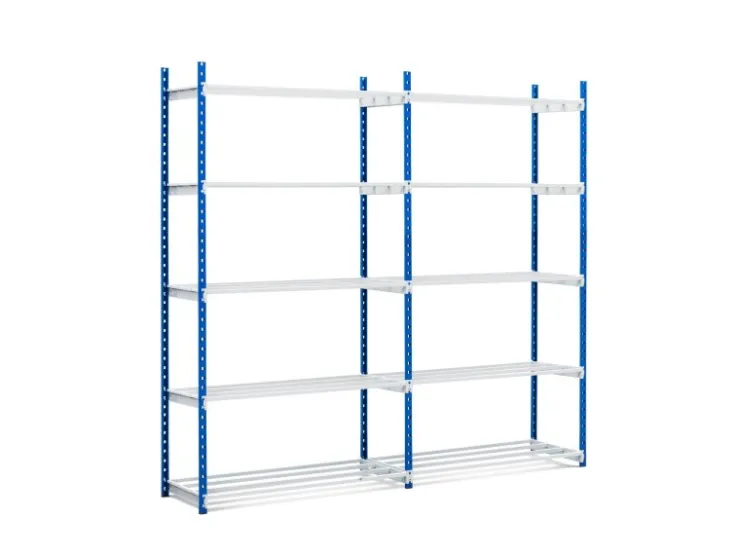 PROREGAL Aktenregal Maximus Doppelseitig HxBxT 200 x 150 x 68 cm 5 Ebenen Offener Fachboden Bis Zu 180 Archivordnern Lichtblau & Lichtgrau* Büroregale