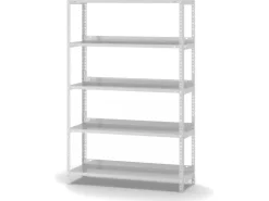 PROREGAL Aktenregal Schraubsystem Grundregal HxBxT 150 x 100 x 30 cm 5 Ebenen Fachlast 60 kg Mit Deckboden Einseitig Nutzbar* Büroregale