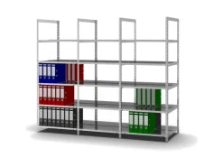 PROREGAL Aktenregal Schraubsystem Grundregal HxBxT 185 x 75 x 60 cm 5 Ebenen Fachlast 90 kg Ohne Deckboden Beidseitig Nutzbar* Büroregale