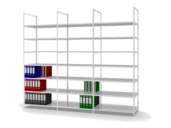 PROREGAL Aktenregal Schraubsystem Grundregal HxBxT 255 x 100 x 60 cm 7 Ebenen Fachlast 90 kg Ohne Deckboden Beidseitig Nutzbar* Büroregale