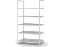 PROREGAL Aktenregal Schraubsystem Grundregal HxBxT 185 x 100 x 60 cm 5 Ebenen Fachlast 90 kg Ohne Deckboden Beidseitig Nutzbar