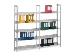 PROREGAL Aktenregal Schraubsystem Grundregal HxBxT 255 x 100 x 30 cm 7 Ebenen Fachlast 60 kg Ohne Deckboden Einseitig Nutzbar* Büroregale