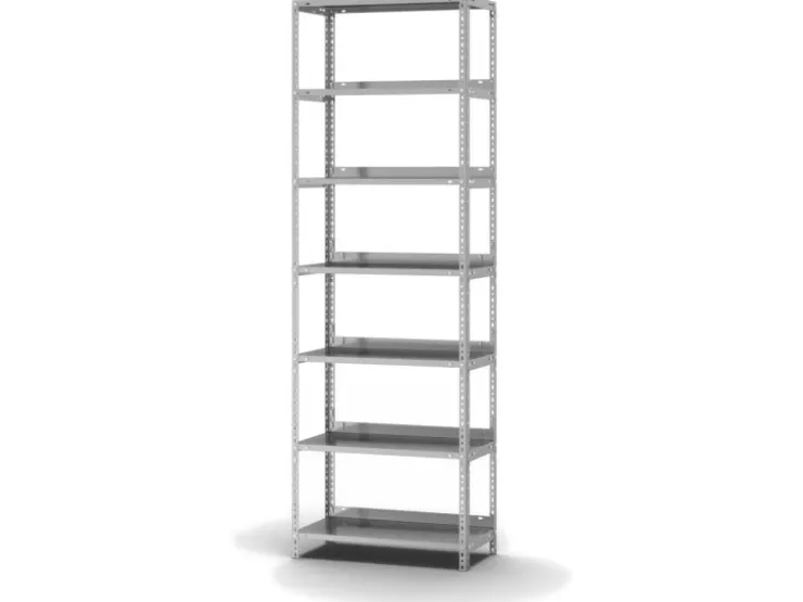 PROREGAL Aktenregal Schraubsystem Grundregal HxBxT 220 x 75 x 30 cm 7 Ebenen Fachlast 60 kg Mit Deckboden Einseitig Nutzbar