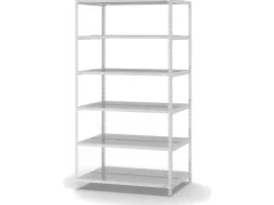 PROREGAL Aktenregal Schraubsystem Grundregal HxBxT 185 x 100 x 60 cm 6 Ebenen Fachlast 90 kg Mit Deckboden Beidseitig Nutzbar* Büroregale