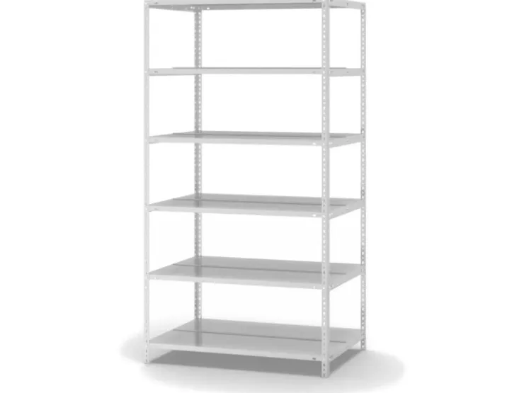 PROREGAL Aktenregal Schraubsystem Grundregal HxBxT 185 x 100 x 60 cm 6 Ebenen Fachlast 90 kg Mit Deckboden Beidseitig Nutzbar* Büroregale
