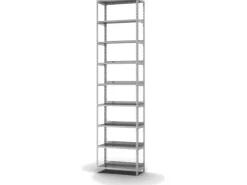 PROREGAL Aktenregal Schraubsystem Grundregal HxBxT 290 x 75 x 30 cm 9 Ebenen Fachlast 60 kg Mit Deckboden Einseitig Nutzbar