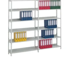PROREGAL Aktenregal Schraubsystem Grundregal HxBxT 290 x 75 x 30 cm 9 Ebenen Fachlast 60 kg Mit Deckboden Einseitig Nutzbar