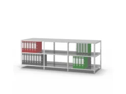 PROREGAL Aktenregal Schraubsystem Grundregal HxBxT 80 x 75 x 60 cm 3 Ebenen Fachlast 90 kg Mit Deckboden Beidseitig Nutzbar